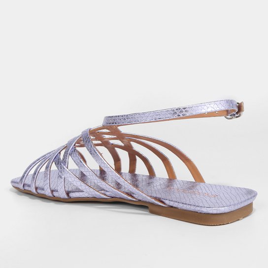 Rasteira Shoestock Tiras Croco