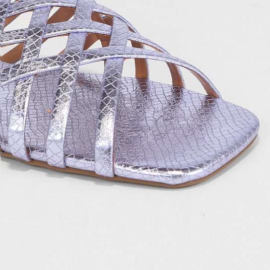 Rasteira Shoestock Tiras Croco