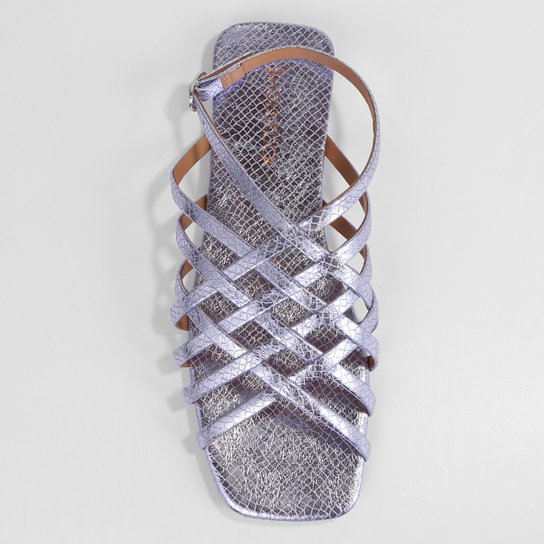 Rasteira Shoestock Tiras Croco