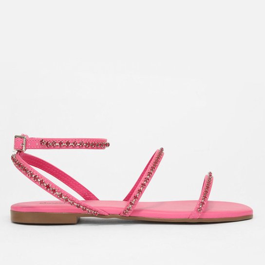 Rasteira Shoestock Tiras Strass