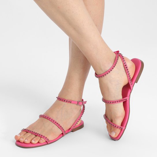 Rasteira Shoestock Tiras Strass