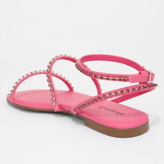 Rasteira Shoestock Tiras Strass