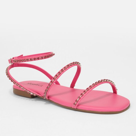 Rasteira Shoestock Tiras Strass