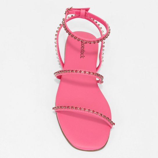 Rasteira Shoestock Tiras Strass