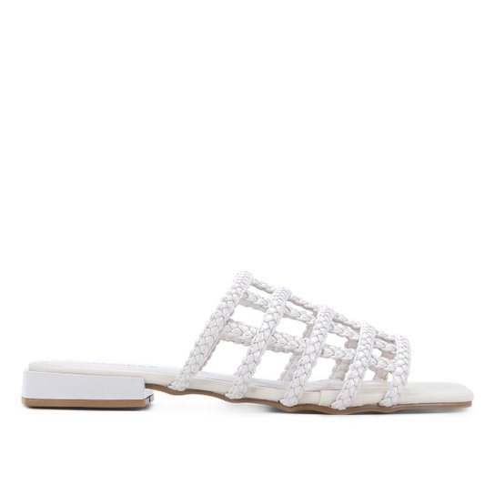 Rasteira Shoestock Trança - Off White