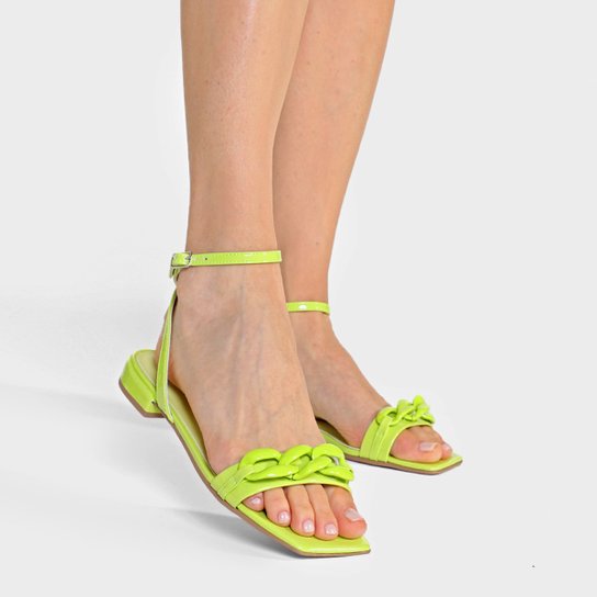 Rasteira Shoestock Verniz Corrente Monocolor