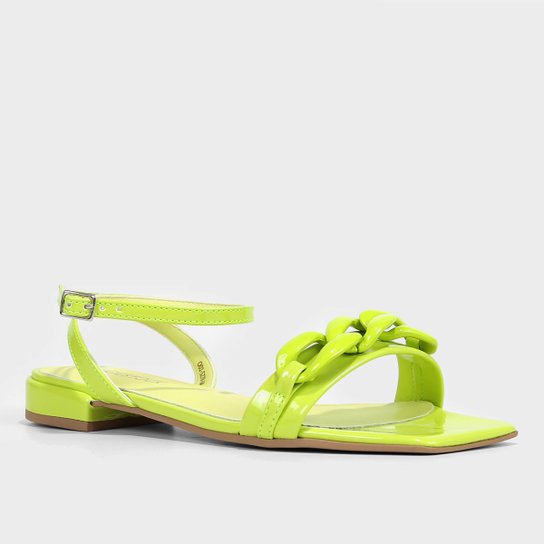 Rasteira Shoestock Verniz Corrente Monocolor