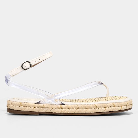 Rasteira Shoestock Vinil Dedo Flatform Corda