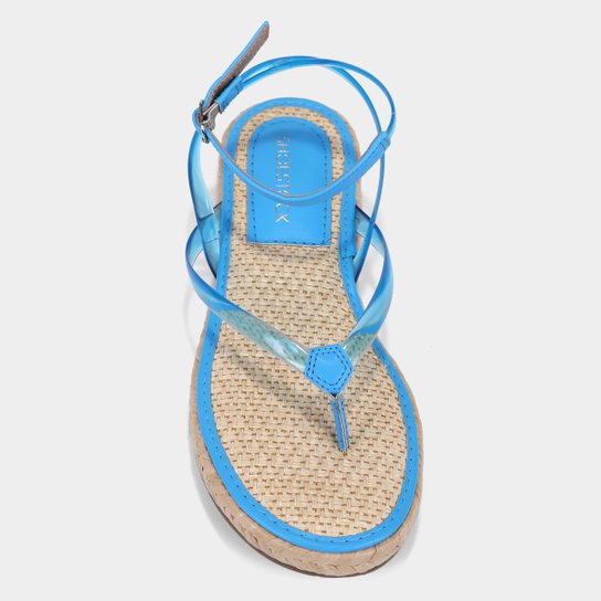 Rasteira Shoestock Vinil Dedo Flatform Corda