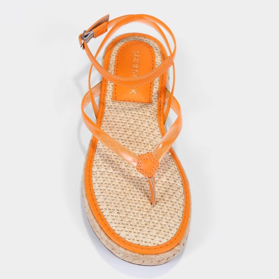 Rasteira Shoestock Vinil Dedo Flatform Corda