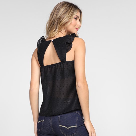 Regata Dom Fashion Decote V Transparente Feminina