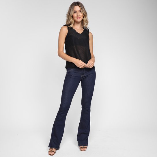 Regata Dom Fashion Decote V Transparente Feminina