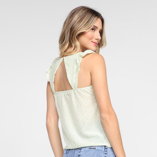 Regata Dom Fashion Decote V Transparente Feminina