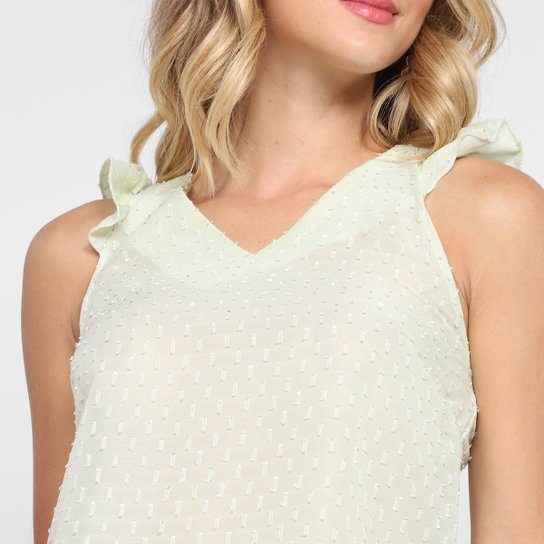 Regata Dom Fashion Decote V Transparente Feminina