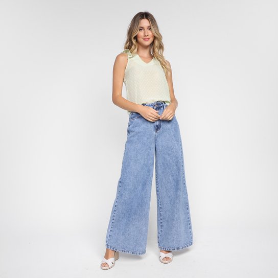 Regata Dom Fashion Decote V Transparente Feminina