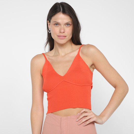 Regata Eagle Rock Cropped Tricô Alças Feminina