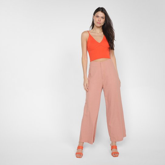 Regata Eagle Rock Cropped Tricô Alças Feminina