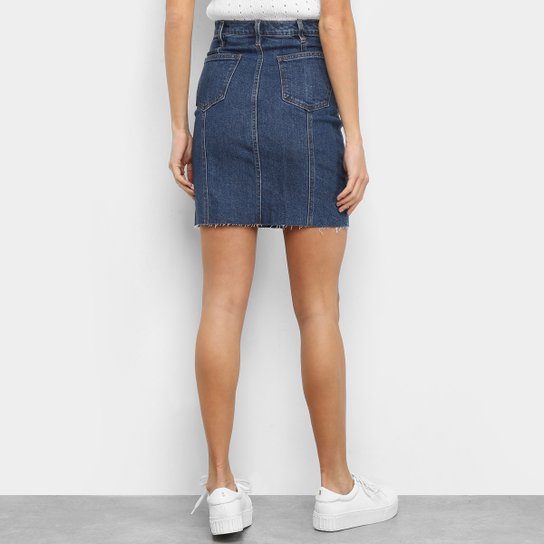 Saia Jeans GAP Botões Cintura Alta