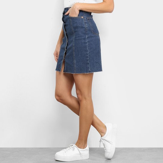 Saia Jeans GAP Botões Cintura Alta