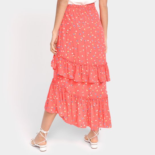 Saia Longa Il Shil Must Have Babados Estampada