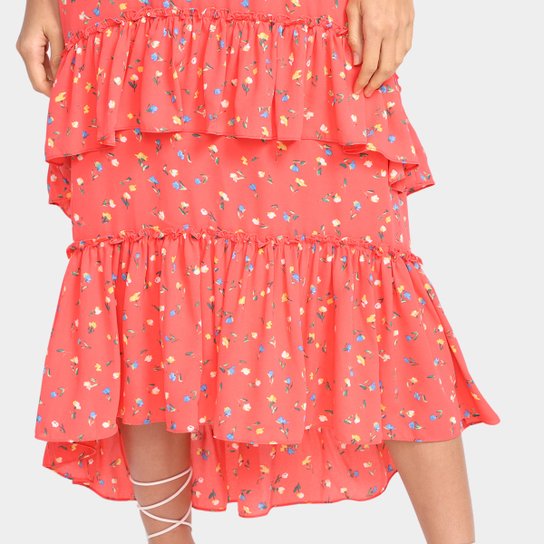 Saia Longa Il Shil Must Have Babados Estampada