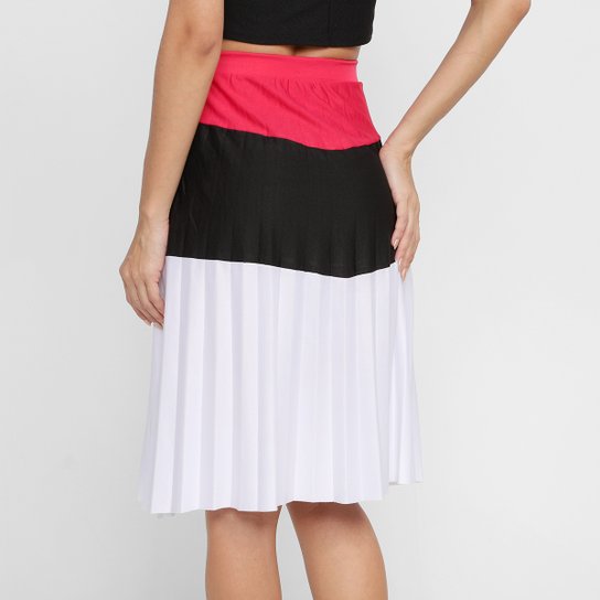 Saia Midi Recoletta Plissada 3 Cores