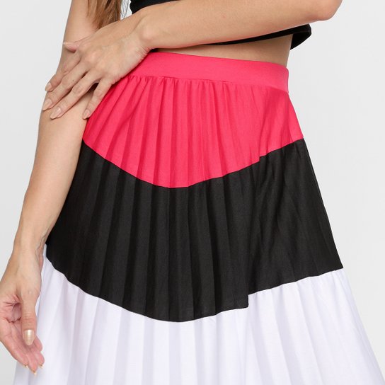 Saia Midi Recoletta Plissada 3 Cores