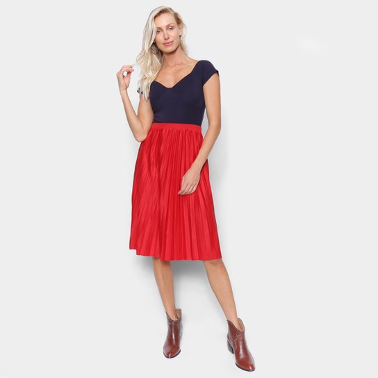 Saia Midi Recoletta Plissada