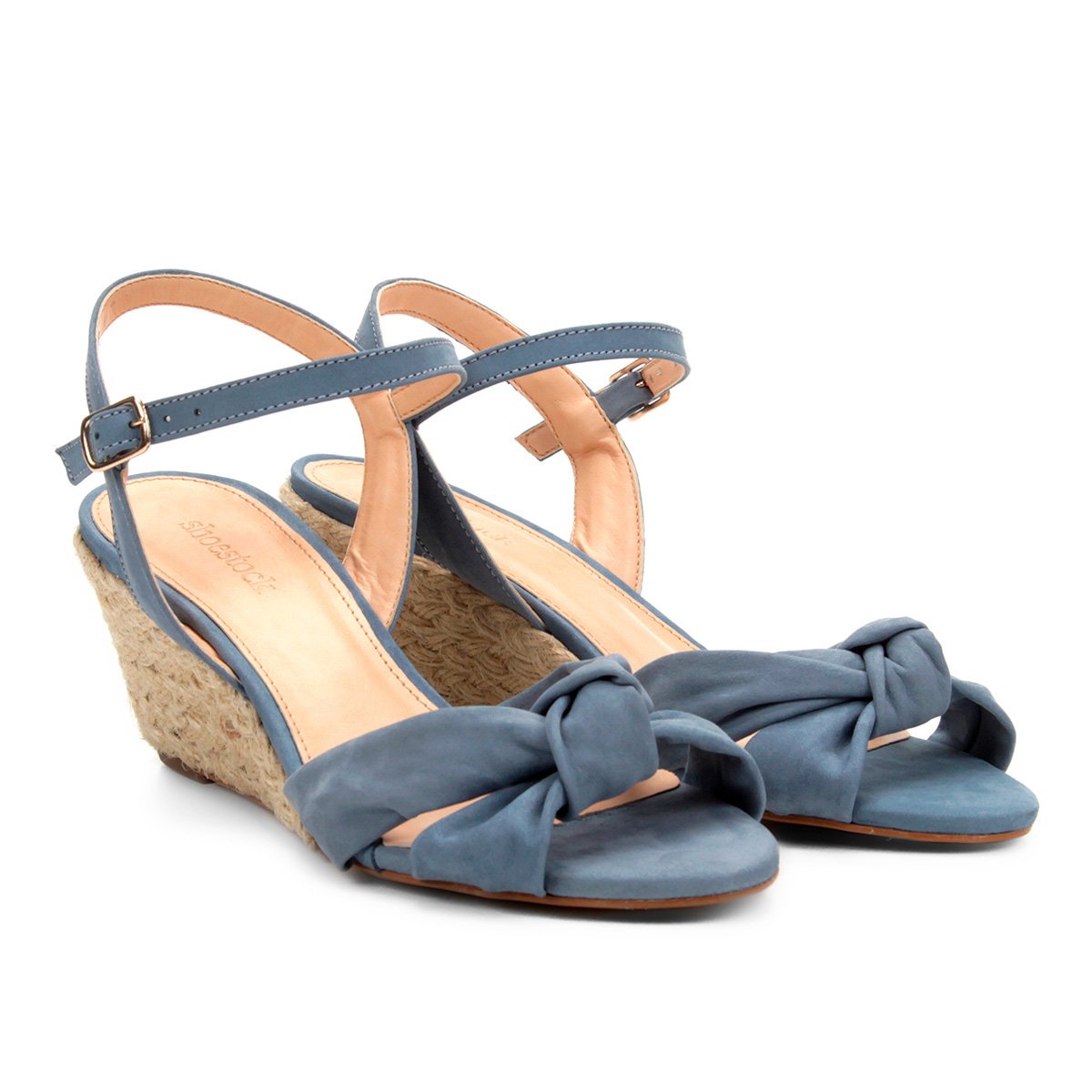 Sandália Anabela Shoestock Nobuck Nó Feminina Shoestock