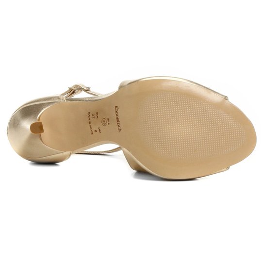 Sandália Couro Shoestock Babados Feminina