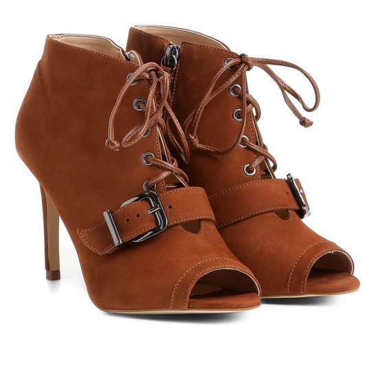 Sandália Couro Shoestock Fivela Feminina - Caramelo