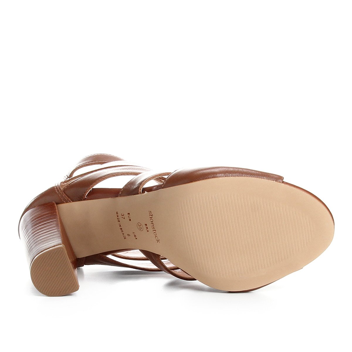 Cheap sandália couro shoestock salto grosso Hot Sale
