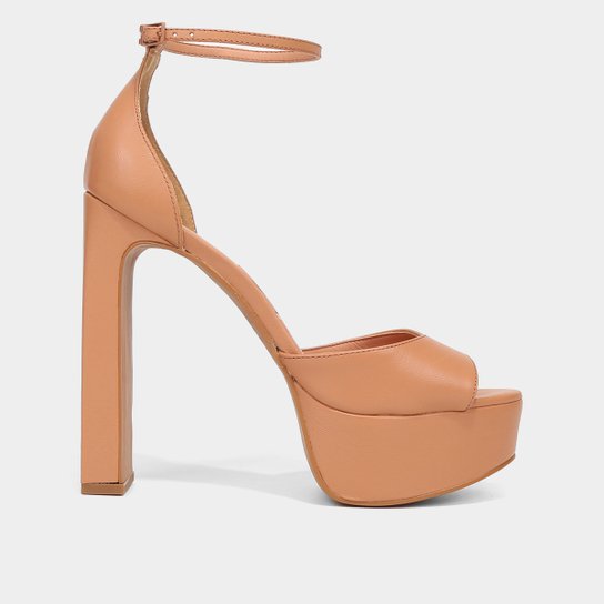 Sandália Meia Pata Couro Santa Lolla Salto Grosso Pelica Feminina