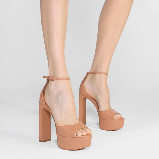 Sandália Meia Pata Couro Santa Lolla Salto Grosso Pelica Feminina