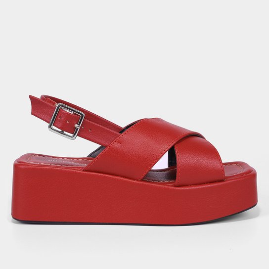Sandália Plataforma Shoestock Tiras Cruzadas Feminina
