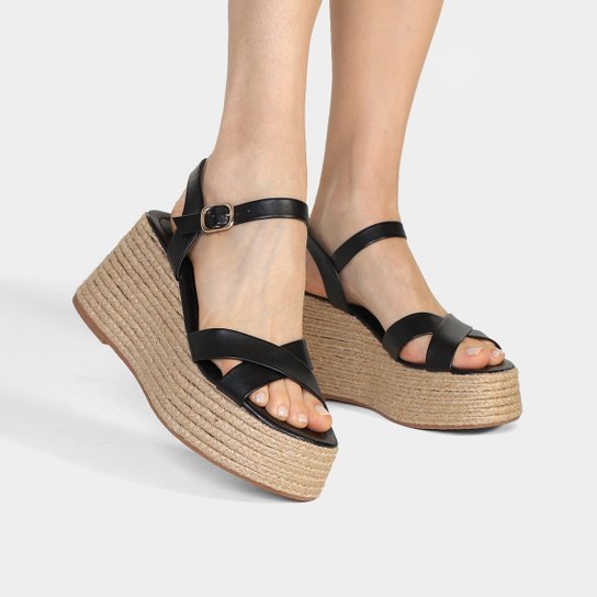 Sandália Shoestock Básica Anabela Alta Corda