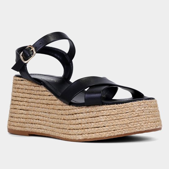 Sandália Shoestock Básica Anabela Alta Corda