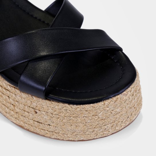 Sandália Shoestock Básica Anabela Alta Corda