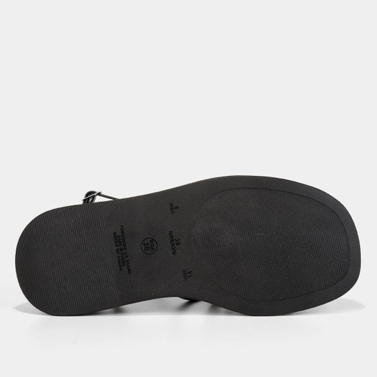 Sandália Shoestock Flatform Monocolor Tiras Feminina