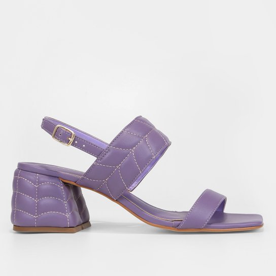 Sandália Shoestock Matelassê Salto Bloco Feminina