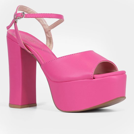 Sandália Shoestock Meia Pata Alta Bico Redondo Feminina