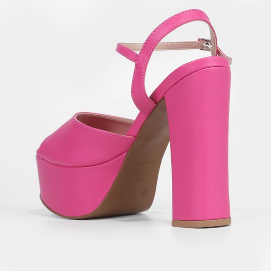 Sandália Shoestock Meia Pata Alta Bico Redondo Feminina