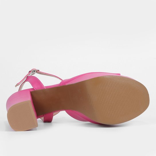 Sandália Shoestock Meia Pata Alta Bico Redondo Feminina