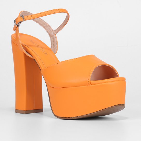 Sandália Shoestock Meia Pata Alta Bico Redondo Feminina