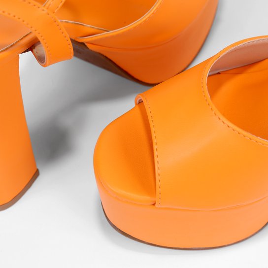 Sandália Shoestock Meia Pata Alta Bico Redondo Feminina