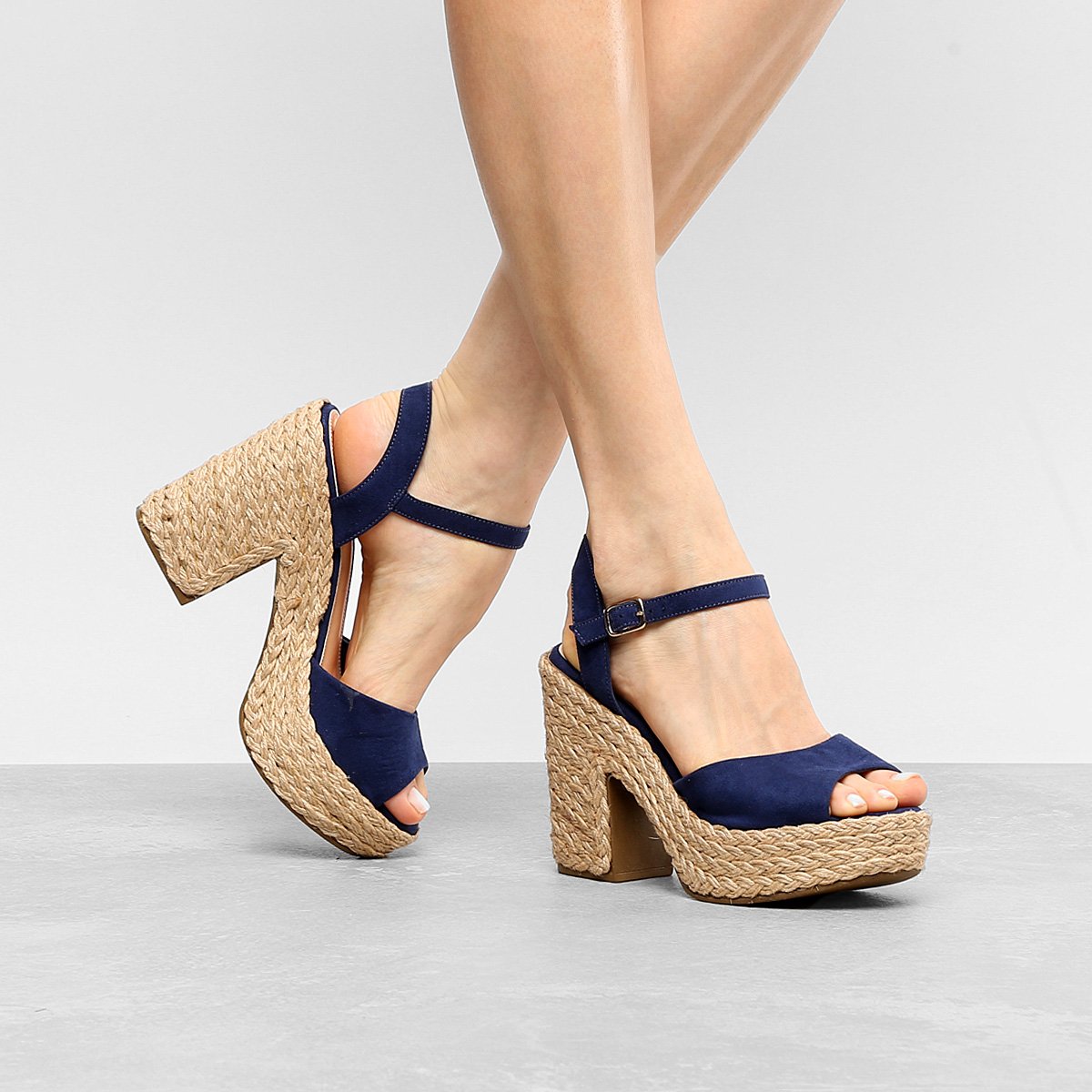 Sandália Shoestock Meia Pata Corda Camurça Feminina Shoestock