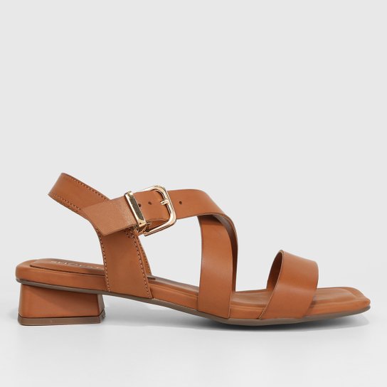 Sandália Shoestock Salto Bloco Baixo Feminina