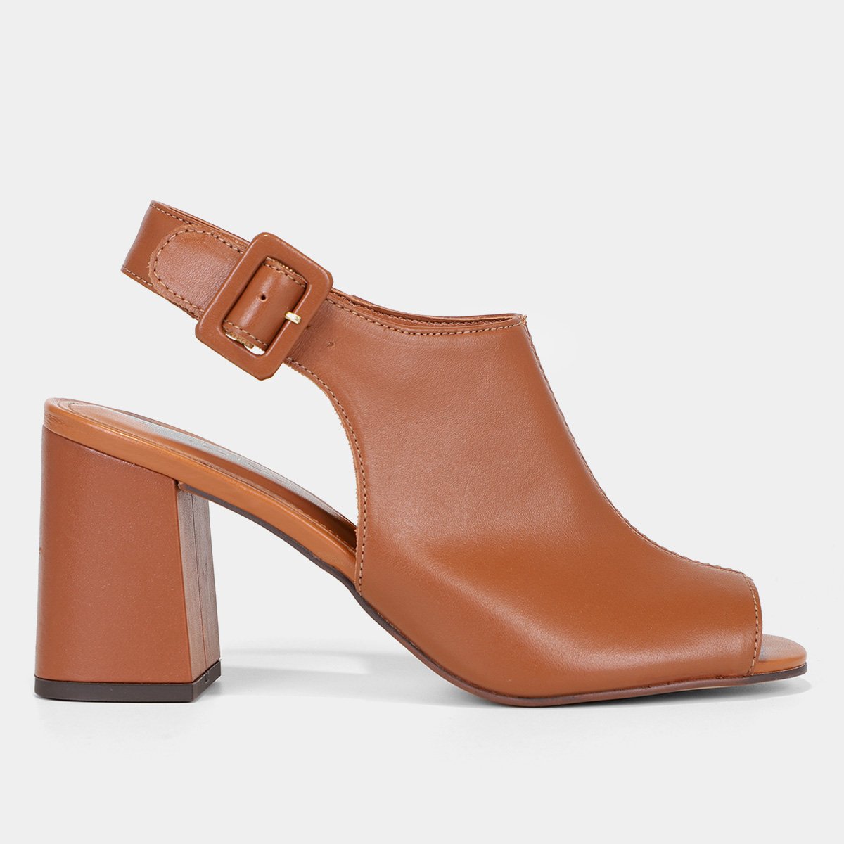 Sandália Shoestock Salto Bloco Wild Nobuck Feminina - Caramelo | Shoestock
