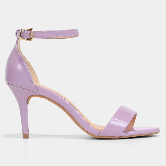 Sandália Shoestock Salto Fino Alto Verniz Feminina