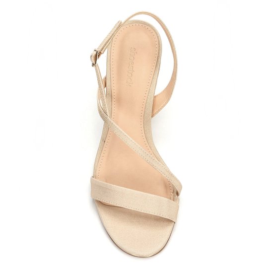 Sandália Shoestock Salto Fino Cetim Feminina